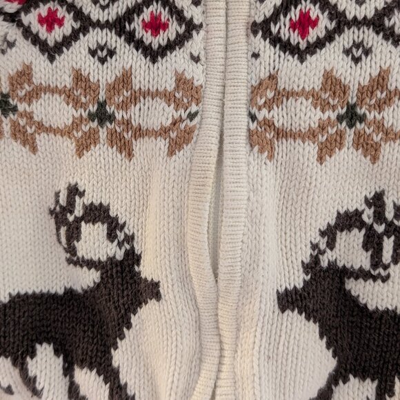 2/$20 💚 babyGap Holiday 2007 Reindeer Fair Isle Zip Sweater | 6-12M - Picture 4 of 7